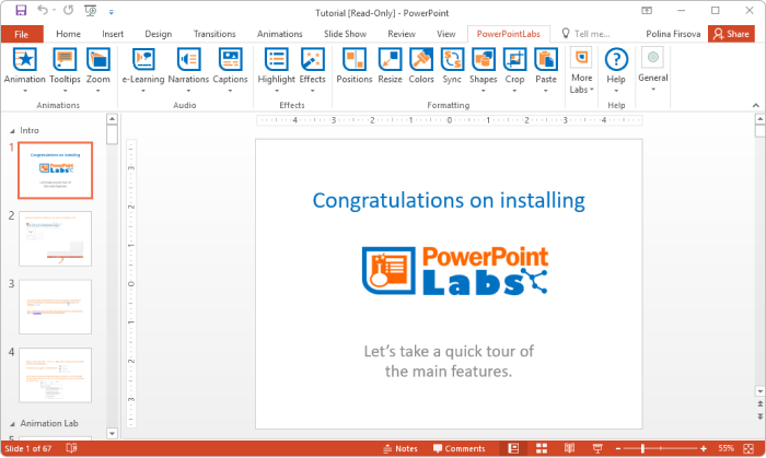 PowerPoint Labs PowerPoint add-in