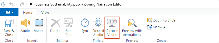 Record Video in iSpring Suite