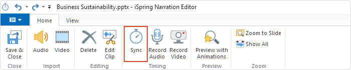 Sync video with PowerPoint slides