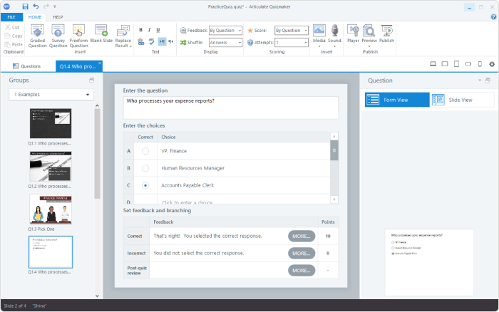 Articulate Quizmaker Articulate Quizmaker