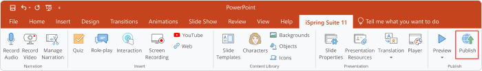 iSpring Suite toolbar iSpring Suite powerpoint beveiligen