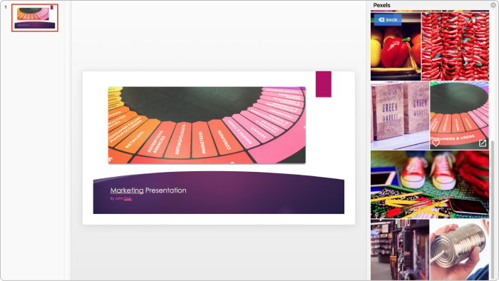 Pexels PowerPoint add-in