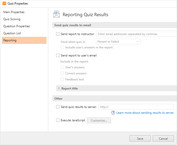 Quiz resultaten rapporteren in iSpring Suite