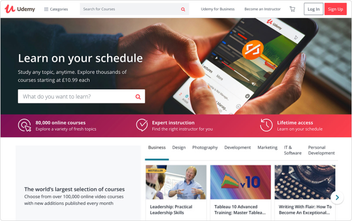 Udemy platform voor cursusverkoop