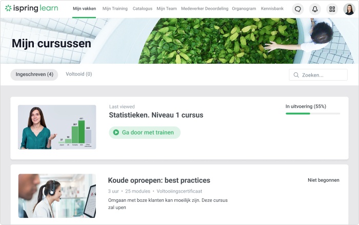 iSpring Learn Ontwikkeling van vaardigheden en competenties met iSpring Learn