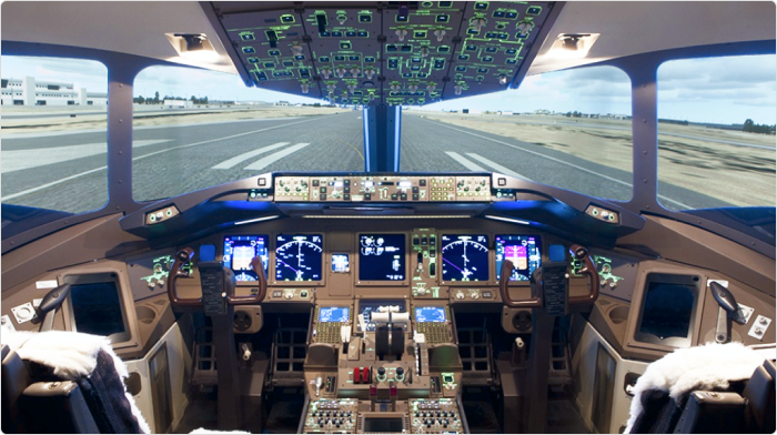 Boeing 777-300ER Vluchtsimulatorcabine Boeing 777-300ER Vluchtsimulatorcabine