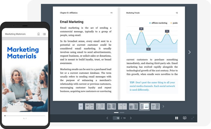 Lees flipbook op alle apparaten Maak een flipbook en lees het op alle apparaten