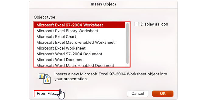 Een object uit een bestand invoegen in PowerPoint Een object uit een bestand invoegen in PowerPoint