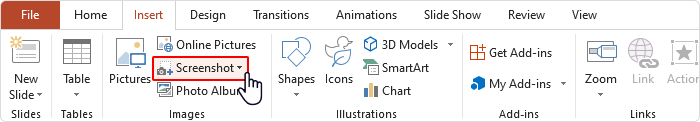 Een screenshot invoegen Een screenshot invoegen