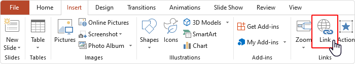 Link knop invoegen in PowerPoint Link knop invoegen in PowerPoint