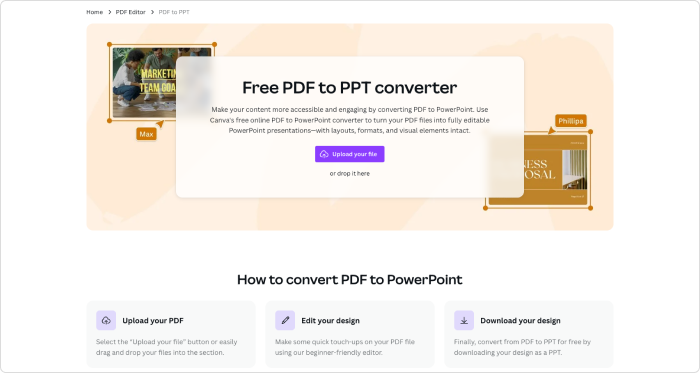 Canva - PDF naar PPT converter tool Canva - PDF naar PPT converter tool