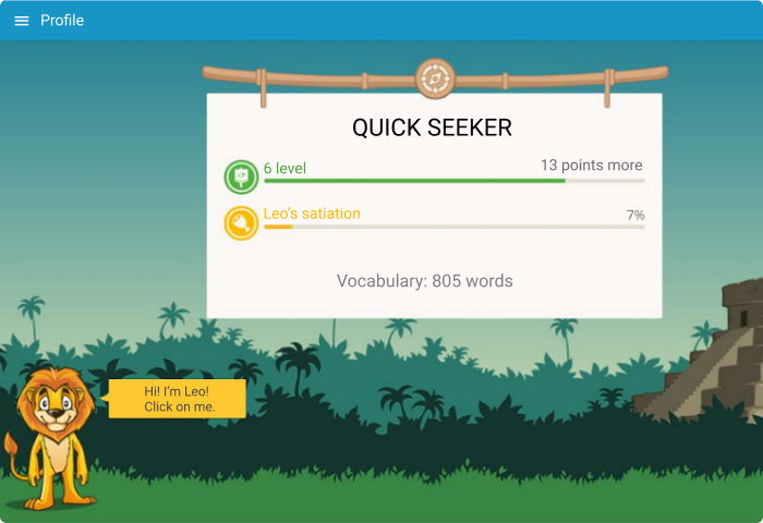 Lingualeo voortgang screenshot Lingualeo Snel Zoeken