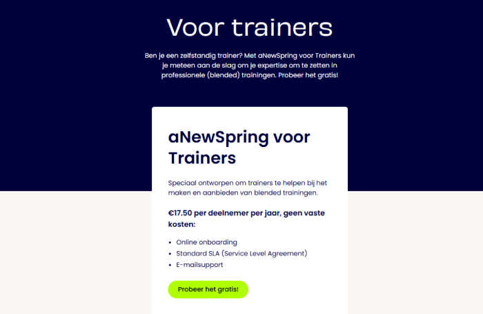 aNewSpring prijzen aNewSpring prijzen