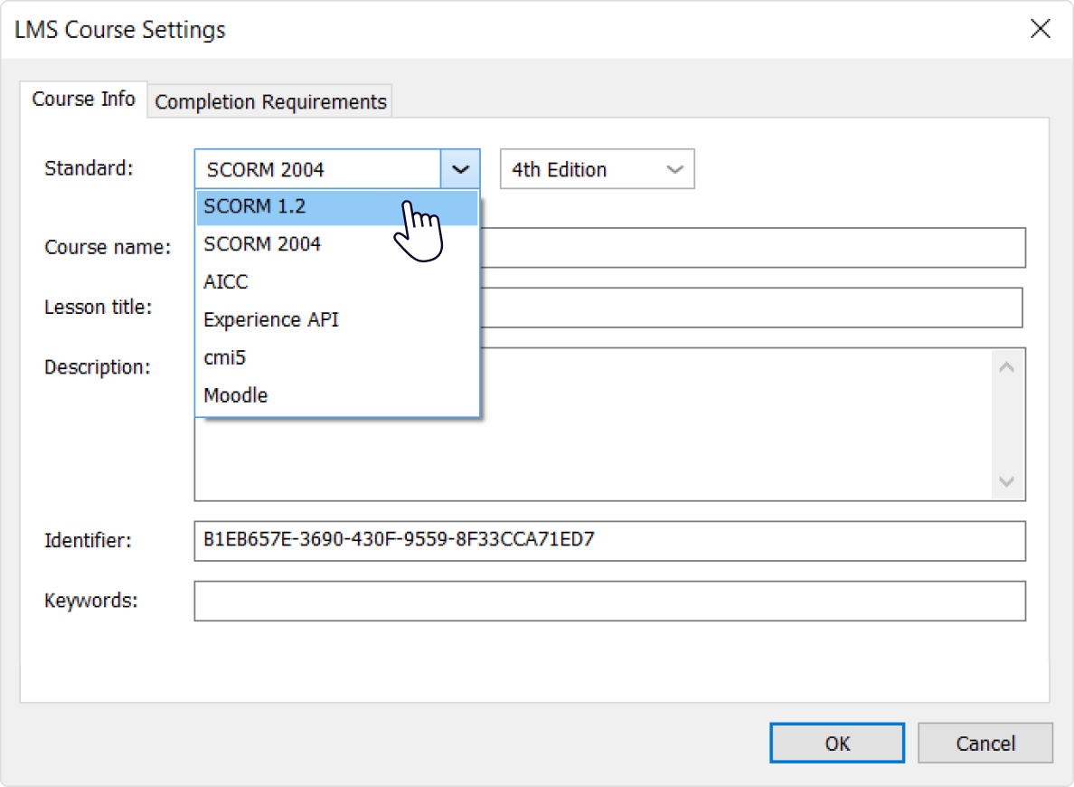 LMS Profiel dropdown lijst LMS Profiel dropdown lijst